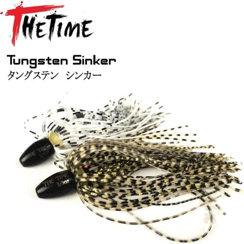 THETIME Florida Rig Rubber Skirt Bullet Tungsten Sinker 1/4 - 3/4 Oz Bass Fishing Weight Tackle 7-21g Jig Head Lure Accessory