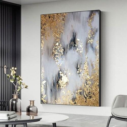 Hand painted Modern Abstract canvas Oil Paintings Abstract gold Oil Painting picture Living Room home Decoration wall paintings