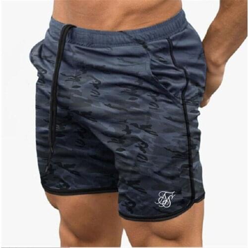 Fitness camouflage shorts mens summer gym workout mens sik silk breathable net quick-drying sportswear jogging beach shorts