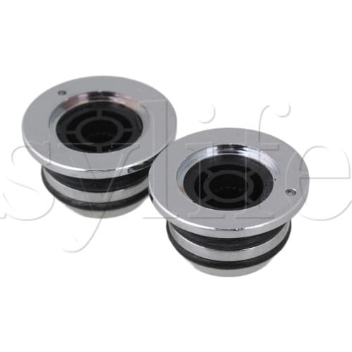 2x 5MM Guitar Bass Push-on Straw hat Control Knob Silver