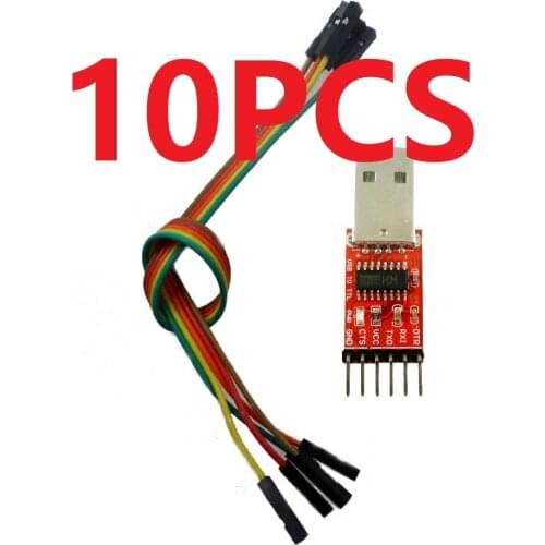 TB196*10 10pcs Pro Mini Download USB Programmer RS232 TTL Adapter CTS DTR female dupont wire