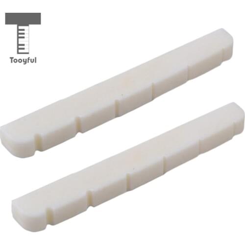 Tooyful 6-String Guitar Bone Carved Nuts 43mm for Electric Guitar Accessories 2 Pcs