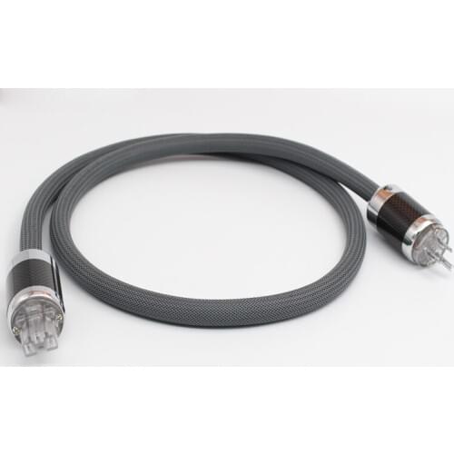 Hi-End Audio Carbon fiber Rhodium plated AC US power plug OCC Silver Plated power cable for HIFI AMP DVD