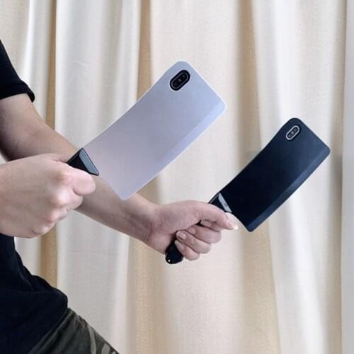 Funny Cases for iPhone 12 11 Pro Max Mini XS XR X 7 8 6 6S Plus SE 2020 Case Kitchen Knife Soft Slicon Shockproof Cover Funda