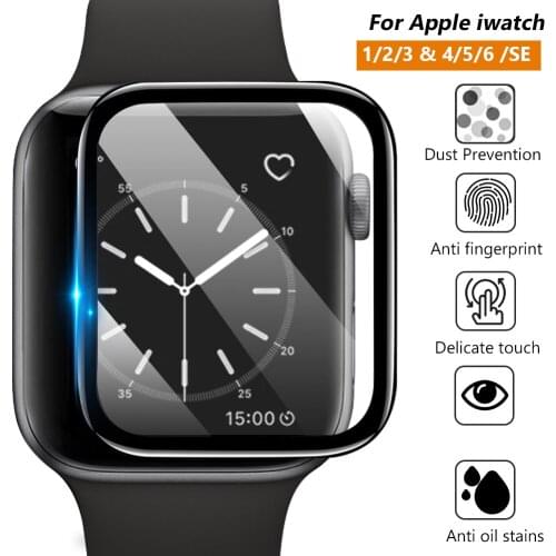 3D Curved Edge HD Full Tempered Glass for Apple Watch Series 3 2 1 38MM 42MM Screen Protector film for iWatch 4/5/6/SE 40MM 44MM