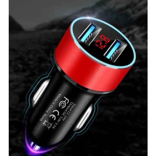 3.1A USB Phone Charger LED Display Car-Charger for Xiaomi Samsung Mobile Phone Adapter Car Charger for IPhone 12 11 Pro 7 8 Plus