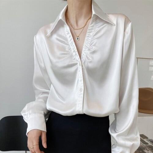 Zhangweiwei Womens Satin Shirts