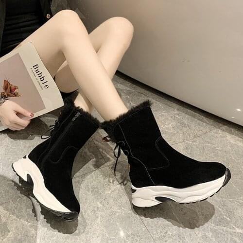 2019 Women Snow boots Waterproof Non-slip Parent-Child Winter Boots Thick Fur Platform Waterproof and Warm Shoe Chaussure U11-44