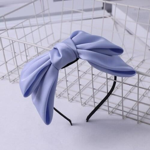 1PC Fashion Lady Headband Headwear Barrette Bow Solid Color Girls Bow Widened Hair Hoop Big Ribbon Women For Hair Accessories