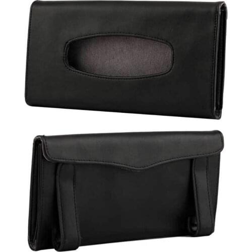 1PC Universal Car Sun Visor Tissue Box Holder PU Leather Tissue Box Cover Case Paper Auto Organizer Accessories