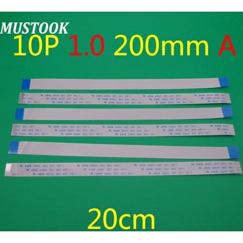 10X NEW FFC FPC Flexible Flat Cable Forward 10 pin 10PIN Length 200mm 1mm Pitch ribbon cable 1.0-10P-200mm