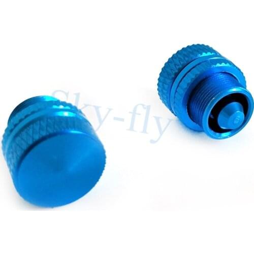 2pcs/pack Aluminum Fuel Plug Dot with Fuel Filler Nozzle for RC Fuel Line System Blue Color Drone Fuel Tank Parts