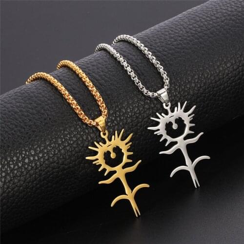 2021 Fashion Ghostemane Stainless Steel Charm Necklaces for Women/Men Silver Color Necklaces Pendants Jewelry collier homme