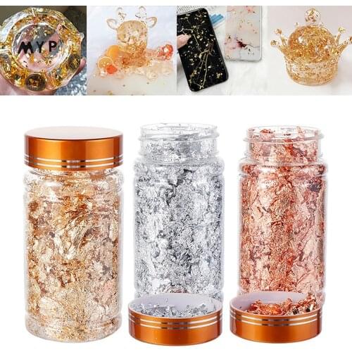 3/4/5/10g DIY Art Paper Gold Leaf Sequins Gold Flakes Foil for Nails Decorative Paper Mold Fillings Food Coloring Glitter Paper