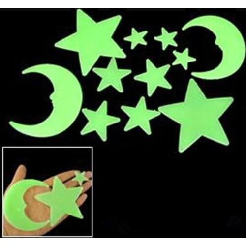 4kg Glow In The Dark Star Moon Multi Size PP Material Shape for Baby Nursery Ceiling Wall Bedroom Luminous Glowing Free Shipping