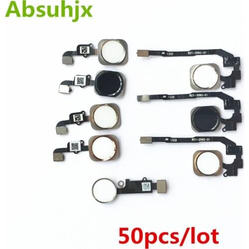 Absuhjx 50pcs Home Button Flex Cable for iPhone 6 6S 7 8 Plus 6SP 5S On Off Power Button KeyPad Parts