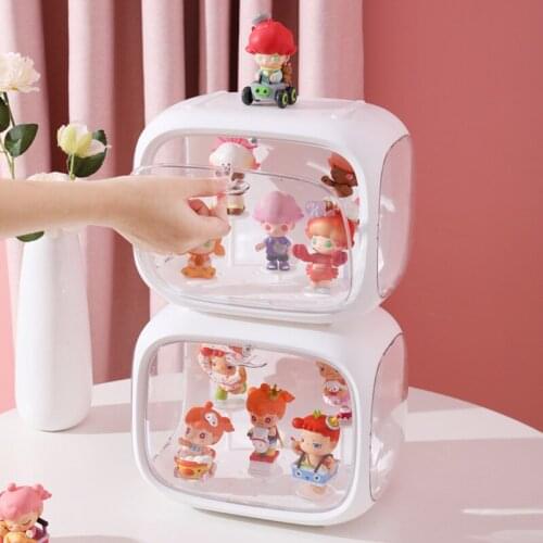 Acrylic Showcase Blind Box Display Case Dustproof Transparent Jasmine Bubble Matt Hand-made Display Stand Desktop Doll Storage