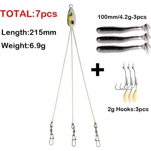 ATUENO Fishing lure Alabama Rig Head Swimming Bait Umbrella Rig 5 Arms Bass Fishing Group Lure Extend Spinner Bait