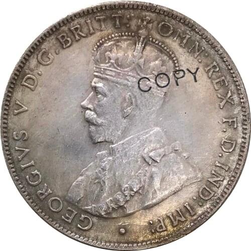 Australia 1 One Florin Two Shillings George V 1926 Advance Crowned Bust Left Cuproickel Plated Silver Copy Coins