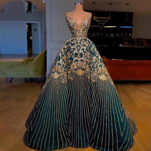 Detachable prom dresses 2021 sequins sparkly shinning green long evening dresses gowns