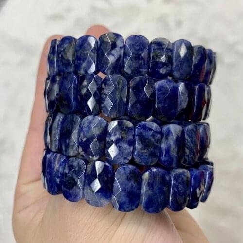 Blue sodalite stone beads bracelet natural gemstone bangle charming jewelry for woman for gift wholesale