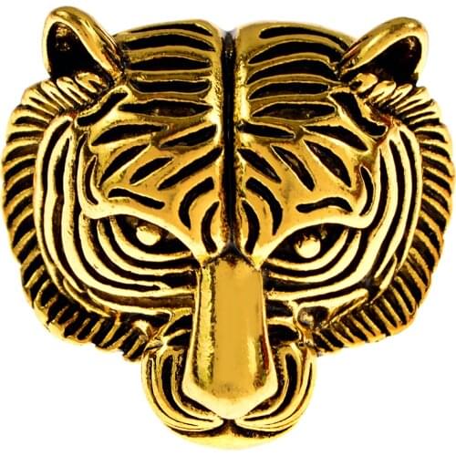 CINDY XIANG New Vintage Metal Tiger Face Head Brooch Pins For Women And Men Cute Animal Jewelry Accessories Brooches 2022 Zodiac