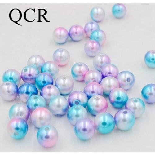 Pick Size 4.6.8.10mm ABS Round Doule Colors Imitation Pearls Beads Crafts Decoration for DIY Bracelets Necklaces Jewelry Making