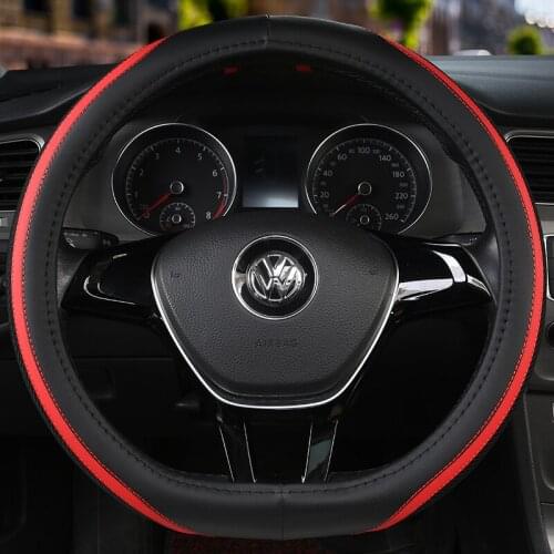 D series Micro Fiber Leather Car Steering Wheels Covers 38CM/15'' Steering Wheel Hubs Car Styling,For VW GOLF 7 2015 POLO JATTA