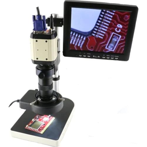 3 in1 Digital Microscope Camera VGA USB CVBS TV outputs 56 LED ring Light 130X C mount lens for smartphone lab pcb repair