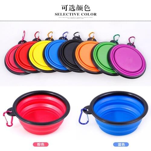 Color 1000ml Large Collapsible Folding Silicone Dog Bowl Candy Color Outdoor Travel Portable Puppy Food Container Feeder Dish