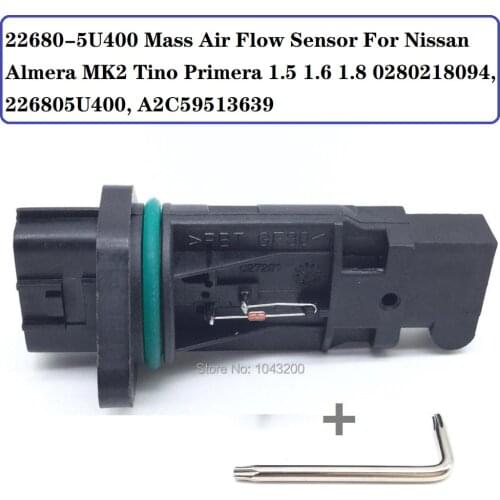 0280218094 NEW MASS AIR FLOW SENSOR FOR NISSAN ALMERA MK2 / TINO PRIMERA 1.5 1.6 1.8 96>ON 22680-5U400