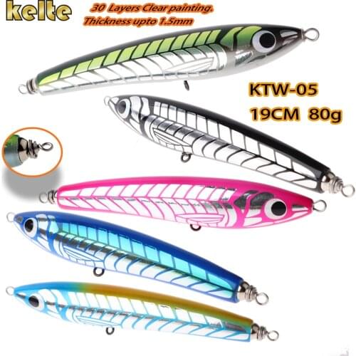 Wood lure/Pencil bait/Stick Bait/19cm 80g/Wood popper/Casting Lure/Carpenter Lure/JerkbaitMahi Mahi/Yellow Tail/Sh