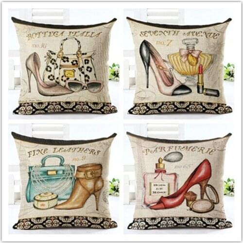 Available For Sale Classic Fashion Burlap Cushion Perfume And handbag Decorative Pillows High Quality Simple Pillow case