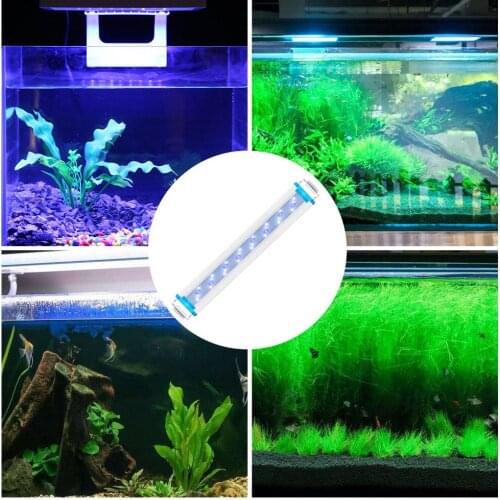 Power Saving LED Lighting Super Slim Waterproof Aquarium Fish Tank Aquatic Plant Landscape Grow Blue White Clip Lamp