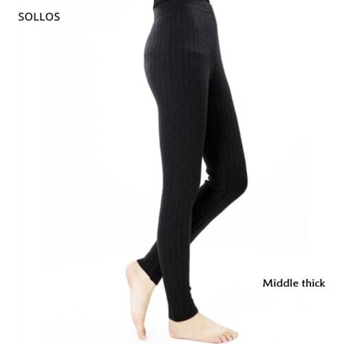 Wool thermal pants winter leggings women warm underwear tights panty merino woman underpants leggins lady thermo wear high waist