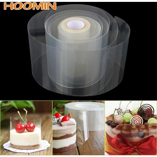 HOOMIN 8cm 10cm Transparent Clear Mousse Surrounding Edge Wrapping Tape Baking Cake Dessert Collar DIY Cake Decorating Tools