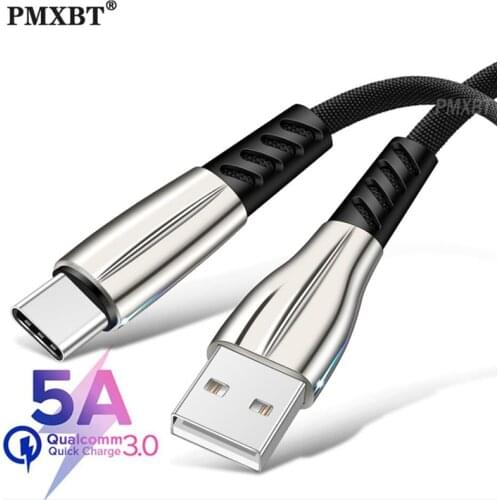 5A USB Cable Fast Charging Microusb Data Charger Cable For iPhone 7 X Huawei P30 Samsung Android Type C Charge Mobile Phone Wire