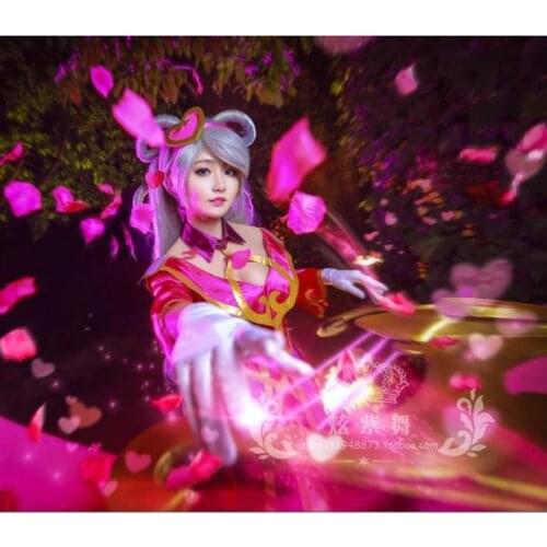 The game LOL cosplay Sweetheart Sona Buvelle Maven of the Strings Valentine Skins Cosplay Costume For women Halloween Dress