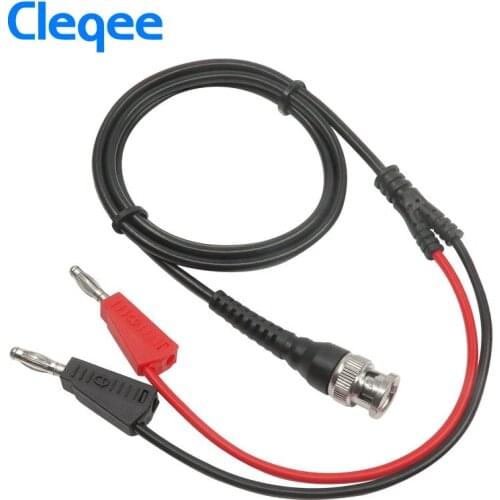 NEW Cleqee P1009 BNC Q9 To Dual 4mm Stackable Banana Plug with Socket Test Leads Probe Cable 120CM