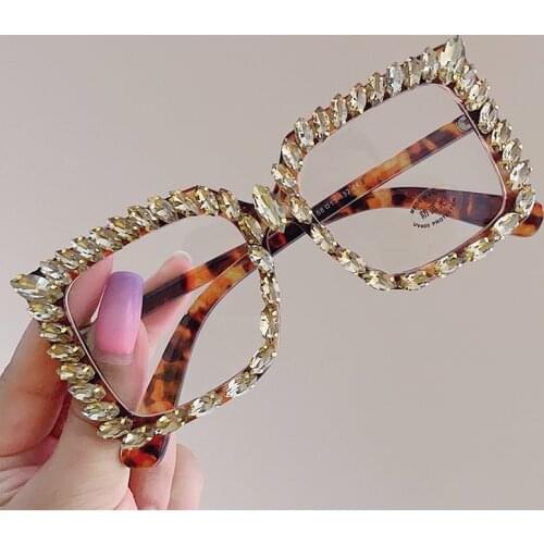 Luxury Oversized Square Eyeglasses Frames for Women Men Anti Blue Light Glasses Frame Optical Computer Eyewear