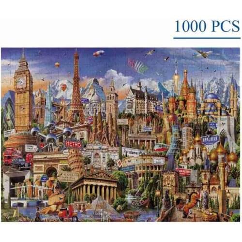 1000 Pieces City Landscape Jigsaw Puzzles Toy For Adult Children Holiday Puzzle Gift Educational Interaction Board Game