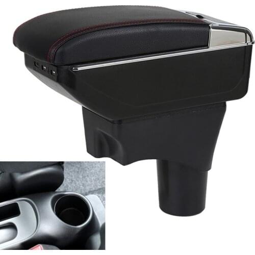 For Nissan micra/March Armrest Box Car Center Storage Box With Cup Holder Ashtray Stowing Tidying Arm Rest Rotatable Car-styling