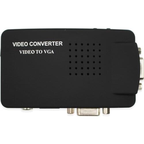 AV RCA to VGA Converter Composite S-video Signal Adapter Support 3D with VGA Loop for Monitor Computer STB DVR