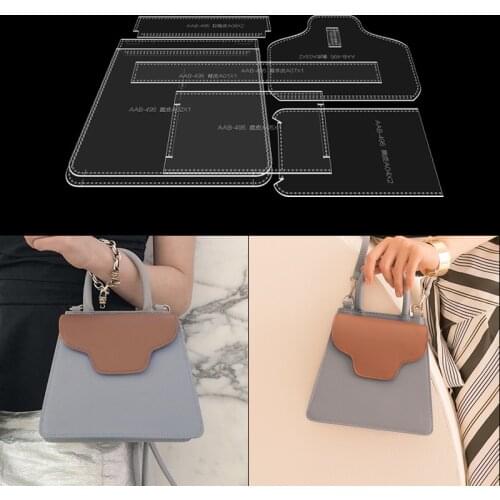 1Set DIY Leather craft Shoulder messenger bag handbag Mold Acrylic Sewing pattern 20*18*8cm