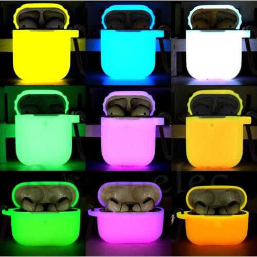 Luminous Cute AirPods Case Cover Silicone Earphone Accessories For Apple AirPod Pro 2 3 Luxury Glow In Dark With Hook Hand Strap