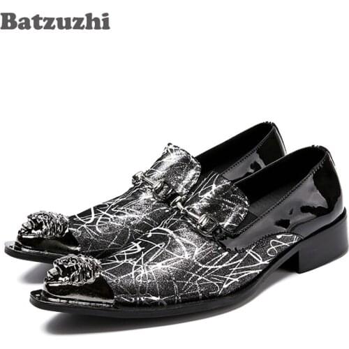 Batzuzhi 3cm Heels Formal Mens Dress Shoes Genuine Leather Luxury Handmade Pointed Toe Leather Shoes Men Sapato Masculino