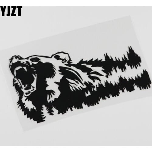 YJZT 19.4CMX11.4CM Ferocious Bear Growling Mountain Wildlife Decal Vinyl Car Sticker 13C-0082