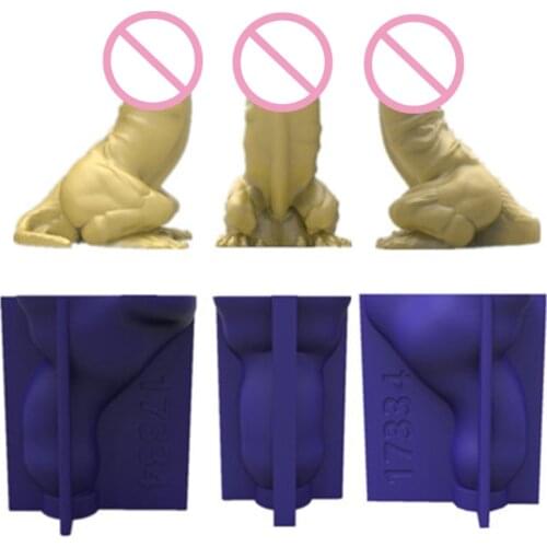 Funny Head Lizard Dinosaur Body Shape Candle Epoxy Resin Mold Aromatherapy Plaster Silicone Mould DIY Crafts Mold