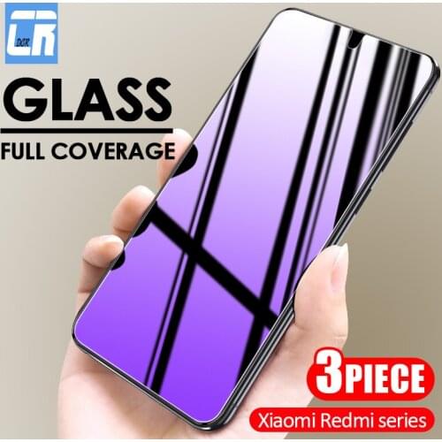 1-3Pcs Anti Purple Light Tempered Glass for Xiaomi Redmi Note 10 9 9s 10s 8 7 6 5 K30 K40 Pro Max 8A 9A Screen Protector Glass