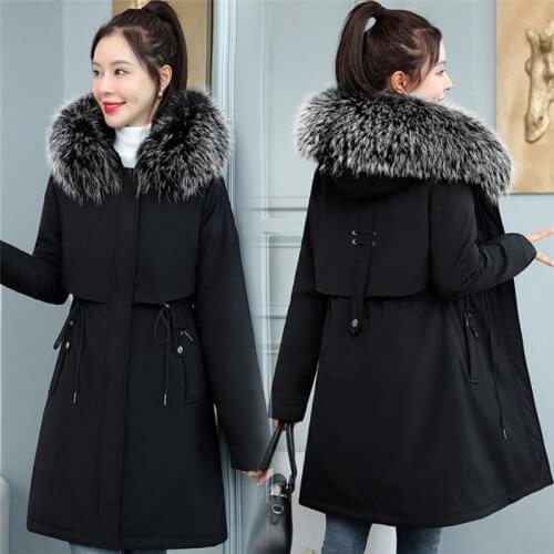 Women’s Jacket Mid-Length Outwear winter parka wool liner Cotton Padded Jackets Thicken Woman Coat all-match Jacket Coat